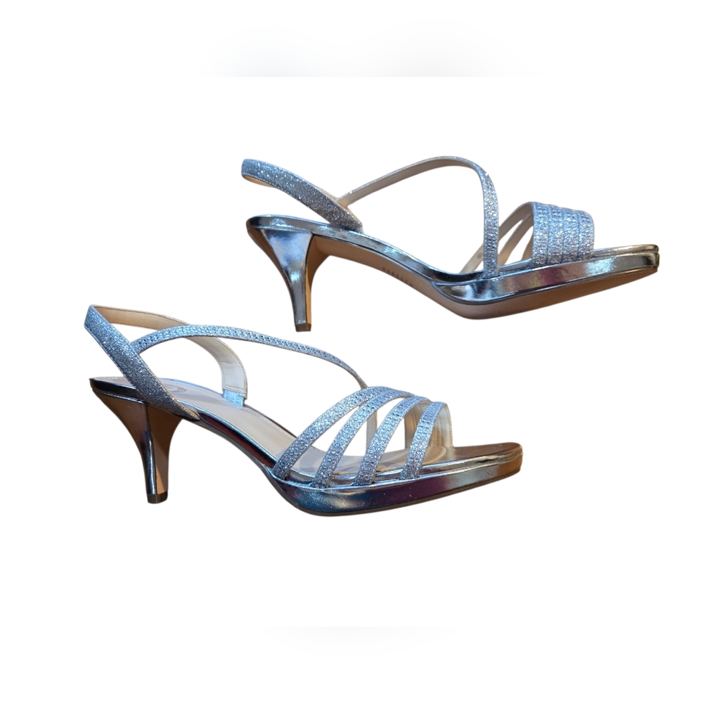 I. Miller - Elegant Silver Glitter Strappy 3" High-Heel Sandals for Women - Picture 5 of 11